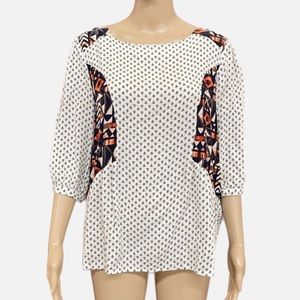 Lovely zip back ¾ sleeve blouse size Large